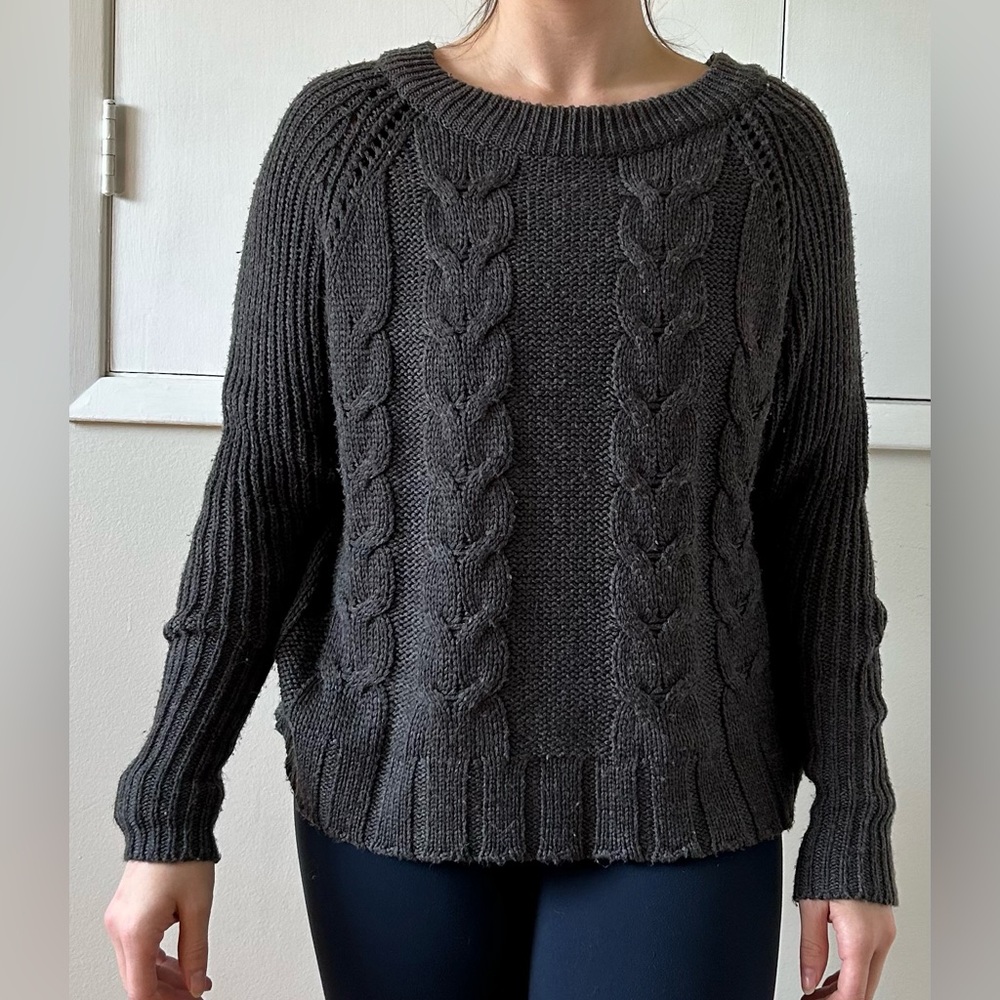 Noisy May cabled crew neck sweater